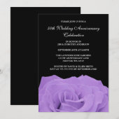 Lavendelroos en Zwarte 50ste Huwelijksverjaardag Kaart (Voorkant / Achterkant)