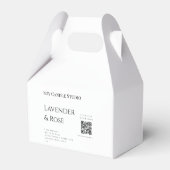 Lavendelroos soja kaars bedrijf voeg q r code teks bedankdoosjes (Achterkant)