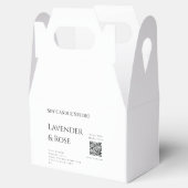 Lavendelroos soja kaars bedrijf voeg q r code teks bedankdoosjes (Geopend)