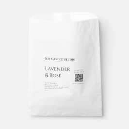 Lavendelroos sojakaars bedrijf voeg q r code tekst bedankzakje