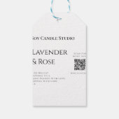 Lavendelroos sojakaars bedrijf voeg q r code tekst cadeaulabel (Achterkant)