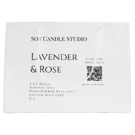 Lavendelroos sojakaars bedrijf voeg q r code tekst groot cadeauzakje