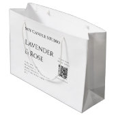 Lavendelroos sojakaars bedrijf voeg q r code tekst groot cadeauzakje (Achterkant Gekanteld)