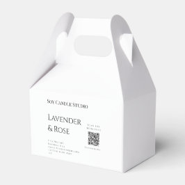 Lavendelroos-soyakaars bedrijf voeg QR-code tekst  Bedankdoosjes