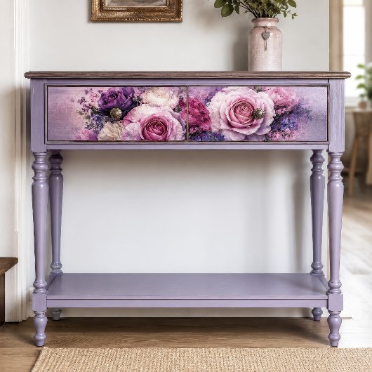 Lavendelroze Roos Boeket Decoupage Tissuepapier