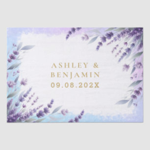 Lavendels En Blauwe Elegante Bloemenaquarel Tissuepapier