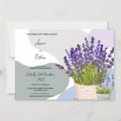 Lavendelstengels in een mand Schattigee Waterverf  Magnetische Uitnodiging (Voorkant)