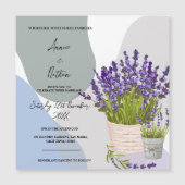 Lavendelstengels in een mand Schattigee Waterverf  Magnetische Uitnodiging (Voorkant)