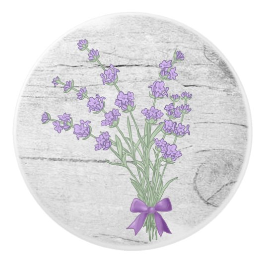 Lavendelstrauß Keramische Knop (Voorkant)