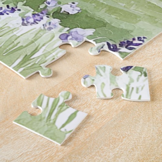 Lavendelstrepen Ballonveld van bloemen Legpuzzel (Zijkant)