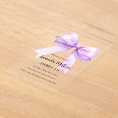 Lavendelstrik crème helder Zoet 16 Acryl Uitnodigingen (Laagn)