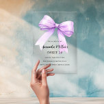 Lavendelstrik crème helder Zoet 16 Acryl Uitnodigingen<br><div class="desc">Een heldere,  doorzichtige achtergrond,  versierd met een grote lavendel,  violette,  paarse boog. Personaliseer en voeg een naam en partijgegevens toe.</div>