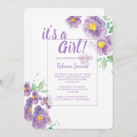 Lavendeltuin uitnodiging (Voorkant / Achterkant)