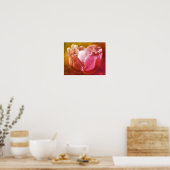 Lavendeltulp met kleine bijengestoorde kunst poster (Keuken)
