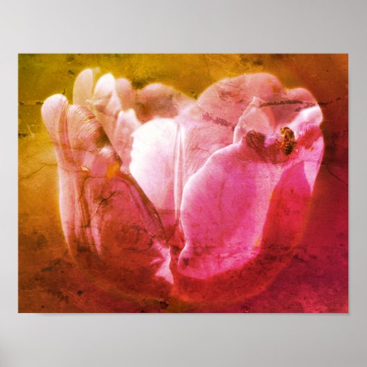 Lavendeltulp met kleine bijengestoorde kunst poster (Voorkant)