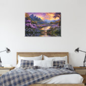Lavendelvallei bij zonsopgang canvas afdruk (Insitu (Slaapkamer))
