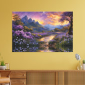 Lavendelvallei bij zonsopgang canvas afdruk (Insitu (Woonkamer))