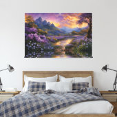Lavendelvallei bij zonsopgang canvas afdruk (Insitu (Slaapkamer))