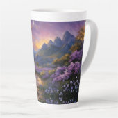 Lavendelvallei bij zonsopgang latte mok (Rechterhoek)
