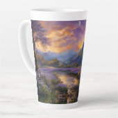 Lavendelvallei bij zonsopgang latte mok (Linkerhoek)