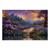 Lavendelvallei bij zonsopgang perfect poster (Voorkant)