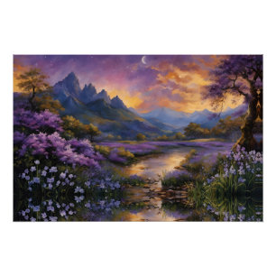 Lavendelvallei bij zonsopgang perfect poster