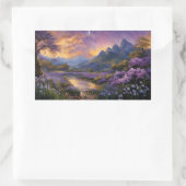 Lavendelvallei bij zonsopgang rechthoekige sticker (Tas)