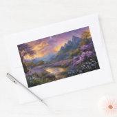 Lavendelvallei bij zonsopgang rechthoekige sticker (Envelop)