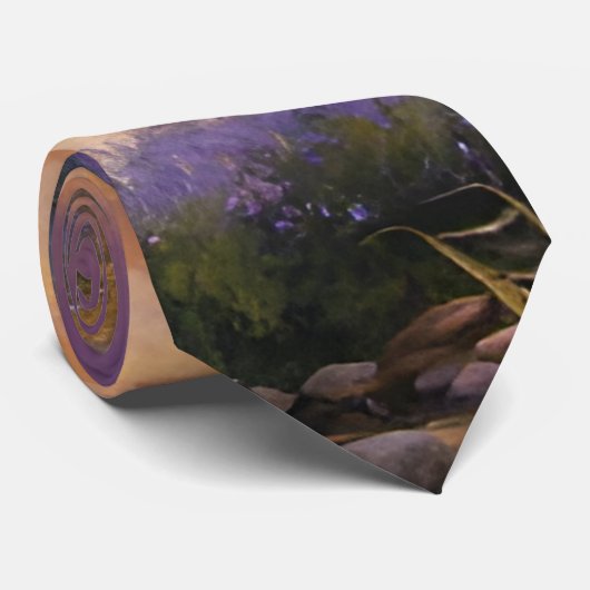 Lavendelvallei bij zonsopgang stropdas (Opgerold)