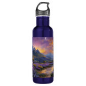 Lavendelvallei bij zonsopgang waterfles (Voorkant)