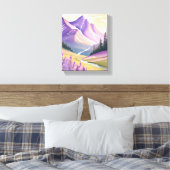 lavendelveer | Waterverf van het Glacier National  Canvas Afdruk (Insitu (Slaapkamer))