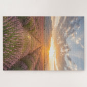 Lavendelveld bij zonsondergang Legpuzzel (Horizontaal)