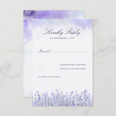 Lavendelveld Bloemen Paarse bruiloft RSVP (Voorkant / Achterkant)
