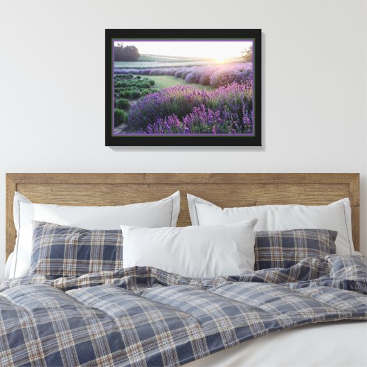 Lavendelveld Canvas Afdruk (Insitu (Slaapkamer))