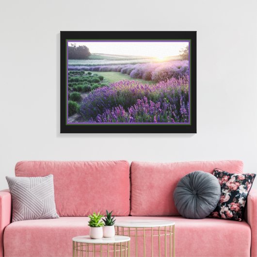 Lavendelveld Canvas Afdruk (Insitu (Woonkamer))