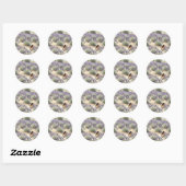 Lavendelveld Etherische Olie Watercolor Patroon Ronde Sticker (Vel)