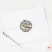 Lavendelveld Etherische Olie Watercolor Patroon Ronde Sticker (Envelop)