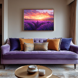 Lavendelveld in de Provence Canvas Afdruk