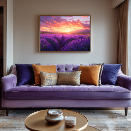 Lavendelveld in de Provence Canvas Afdruk