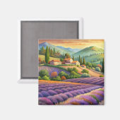Lavendelveld in de Provence. Magneet (Voorkant / Achterkant)