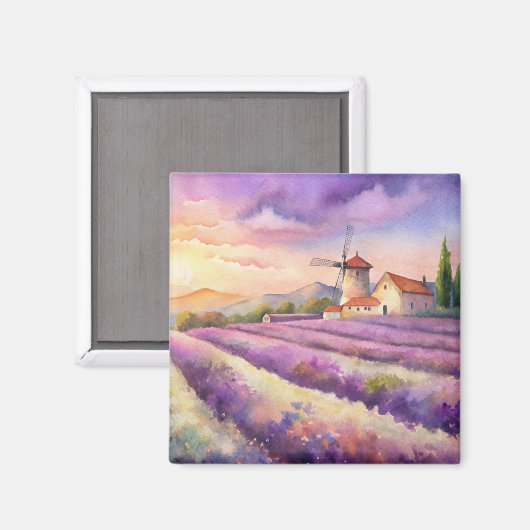 Lavendelveld in de Provence. Magneet (Voorkant / Achterkant)