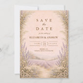 Lavendelveld Landelijke Trouw Save The Date (Voorkant)