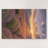 Lavendelveld Legpuzzel bij Zonsondergang (Horizontaal)