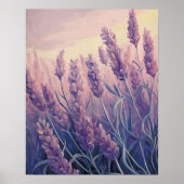 Lavendelveld Modern Waterverf Muurkunst Poster (Voorkant)