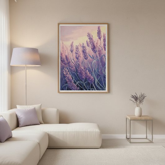 Lavendelveld Modern Waterverf Muurkunst Poster