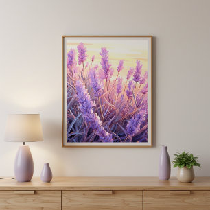 Lavendelveld Rustige Muurkunst Poster