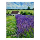 Lavendelveld Sereniteit Perfect Poster (Voorkant)