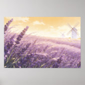 Lavendelveld Zonsondergang Poster (Voorkant)