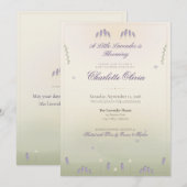 Lavendelvelden Baby Shower Uitnodiging (Voorkant / Achterkant)