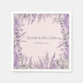 Lavendelvelden Bruiloft Servet (Voorkant)